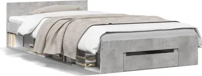 Obrázek produktu pro vidaXL Rám postele se zásuvkou beton šedý 90x200 cm materiál na bázi dřeva