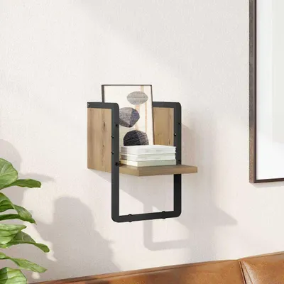 Imagen del producto de Maison Exclusive: Estante de pared, soporte para pared, artesanía en roble, 20 x 25 x 30 cm