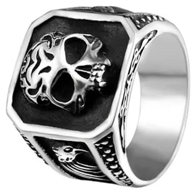 Produktbild von Edelstahl Totenkopf-Ring für Herren