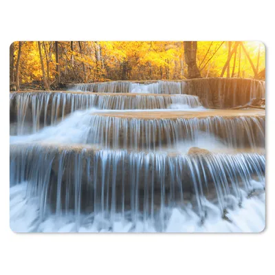 Produktbild von MuchoWow® Mauspad Mousepad Wasserfall - Natur - Bäume - Herbst - Landschaft 23x19 cm - Mousepads - Maus Mat - Pad - Mausunterlage - Schreibtischunterlage - Mauspad