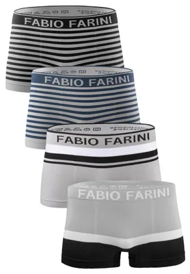 Produktbild von Fabio Farini - 4 Stück Herren Unterhosen - Männer Retroshorts aus weicher Microfaser im sportlichen Look mit Logoschriftzug