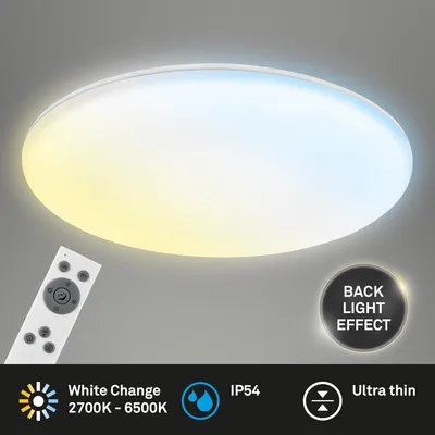 Obrázok produktu pre LED stropné svietidlo stmievateľné IP54 36W 3800 lm CCT 2700- 6500 K HxØ 5,5x35 cm Radové biele podsvietenie + diaľkové ovládanie