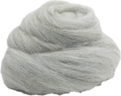 Produktbild von Filzwolle zum Trockenfilzen und Nassfilzen - Farbe Hellgrau-Meliert 20gr.