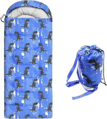 Produktbild von Kinder Schlafsack 3 Jahreszeiten, leicht, mit Tragetasche, wasserdicht, für Camping