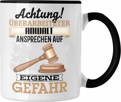 Produktbild von Trendation - Anwalt Tasse Geschenk Lustiger Spruch Geschenkidee Kaffeebecher für Juristen (Schwarz)