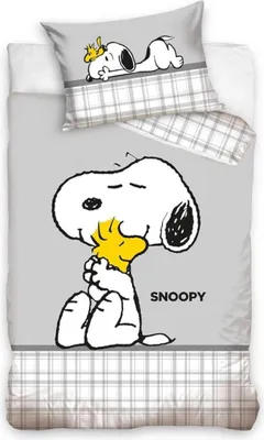 Imagen del producto de Juego de sábanas Snoopy y Woodstock, 100x135 cm