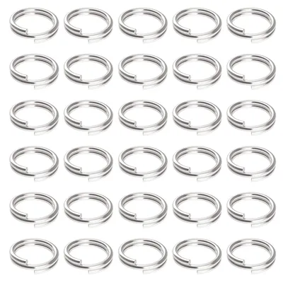 100 Stück 10 mm Titan-Kleinsplitringe, silber, Schmuckzubehör