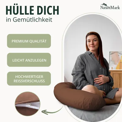 Produktbild von Jersey Kissenbezüge 2er Set 100% Baumwolle 40x145 cm Schoko Braun mit