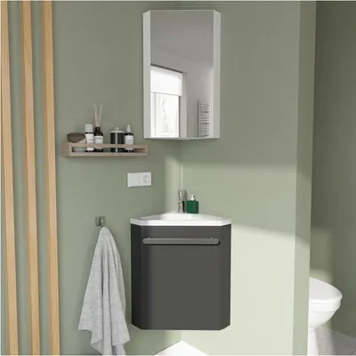 Immagine prodotto di Lavabo angolare SKINO + mobile bagno
