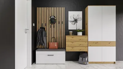 Produktbild von Moderne Schuhschrank PARMA mit Sitzfläche und Stauraum