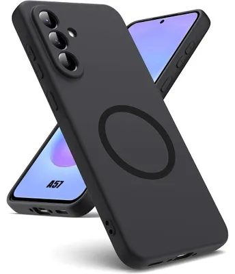 Image de Coque pour Samsung Galaxy A57 5G, Protection Antichoc Anti-Rayures avec Anneau Magnétique Noir