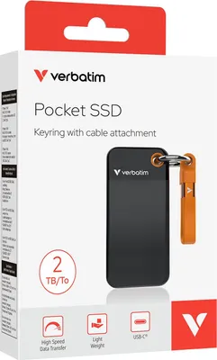 Image de Verbatim Pocket SSD USB 3.2TB Noir/Orange 32197
