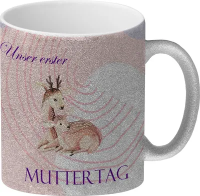 Produktbild von Unser erster Muttertag Glitzer-Kaffeebecher