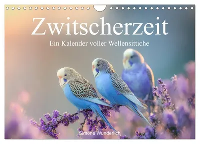 Produktbild von Zwitscherzeit - Ein Kalender voller Wellensittiche (Wandkalender 2027 DIN A4 quer), CALVENDO Monatskalender