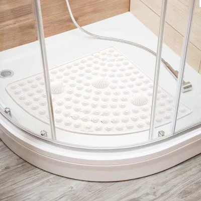 Zdjęcie produktu dla Mata pod prysznic Unyqoos® – antypoślizgowa i odporna na pleśń, wykonana z wysokiej jakości PVC, można prać w pralce, zapewnia bezpieczne korzystanie z prysznica dla dzieci i dorosłych
