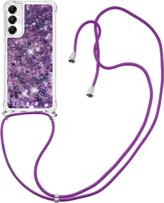 Produktbild von Samsung Galaxy A05s Hülle - Coverup Liquid Glitzer Back Cover mit Handykette - Violett