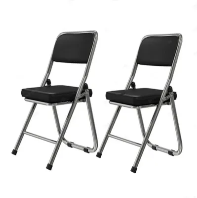 Image de Ensemble de deux chaises de salle à manger en similicuirPolyuréthaneavec structure en acier