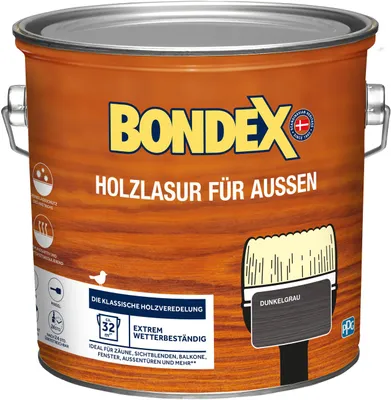 Produktbild von Bondex Holzlasur für Außen 2,5 L dunkelgrau