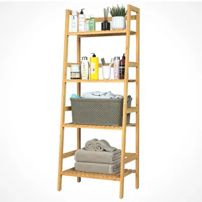 Produktbild von CASARIA® Badregal Standregal Bambus 4 Böden 48x32x123cm Groß Stehend Offen 40 kg Belastbarkeit Holz Bad Badezimmer Küche Wohnzimmer Keller Regal Natur