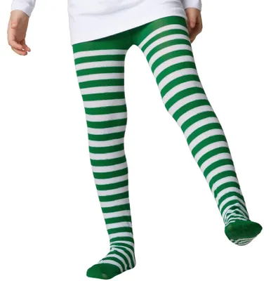 Immagine prodotto di Collant a righe per bambini verde e bianco - 110/128