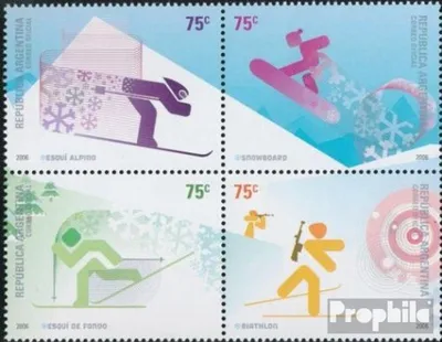 Produktbild von Briefmarken Argentinien 2006 Mi 3067-3070 Viererblock (kompl.Ausg.) postfrisch Wintersport