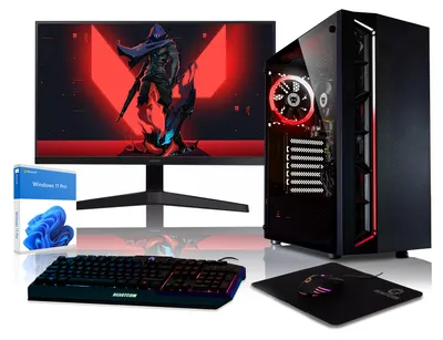 Produktbild von BEASTCOM Q3 | Essential Gaming PC | Komplett-Set | AMD Ryzen 3 4X4,00GHz | 4K Vega 8-Kern Grafik | 8GB RAM | 256GB SSD | Monitor LED 24" | Tastatur, Maus, Mauspad | WLAN | Windows 11