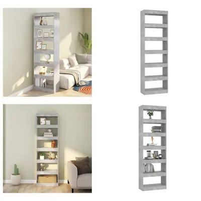 Produktbild von vidaXL Bücherregal/Raumteiler Betongrau 60x30x198 cm - Bücherregal - Bücherregale - Bücherschrank - Lagerregal
