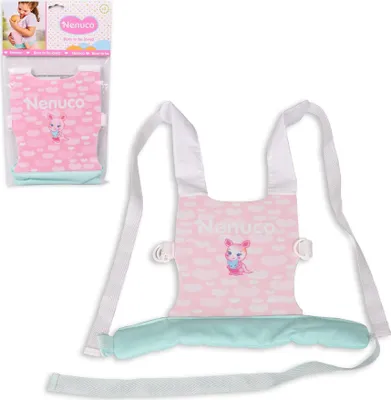 Produktbild von Nenuco - Babytrage, rosa und grüner Stoffträger/Rucksack, um Ihre Babypuppe spaz