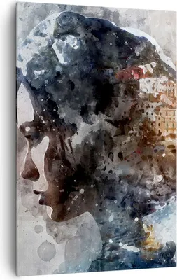 Produktbild von Bild auf Leinwand - Leinwandbild - Einteilig - Frau Abstraktion - 80x120cm - Wand Bild - Wanddeko - Wandbilder - Leinwanddruck - Wanddekoration - Leinwand bilder - Wandbild - PA80x120-3956
