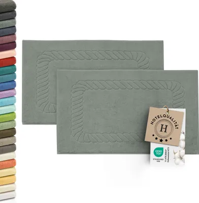 Produktbild von 2er-Set Badematten, Baumwolle, 50x70 cm, 740g/qm, hellgrau