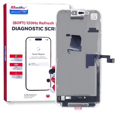 Produktbild von Display für iPhone 15 Pro Max 120Hz mit Lichtsensor-Diagnoseband
