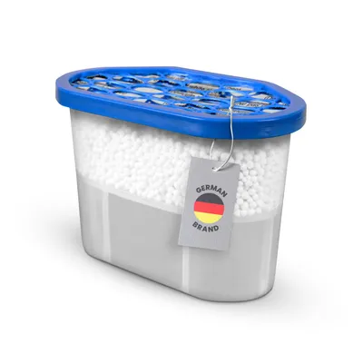 Produktbild von Raumentfeuchter inkl. 230g Granulat ( 10er Pack ), bis 50m² Raumgröße und 550ml Flüssigkeit aufnahmefähig wiederverwendbar