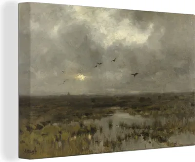 Produktbild von MuchoWow® - Leinwandbilder - Der Sumpf - Anton Mauve, Wandbild, Wanddeko Bilder Wohnzimmer, 60x40 cm