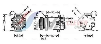 Zdjęcie produktu dla AVA COOLING SYSTEMS PEAK036 SD7V16 Klimatyzacja Sprężarka klimatyzacji R134a do FIAT Ulysse (179) Scudo Furgon (220) Scudo Kombi (220) do CITROËN