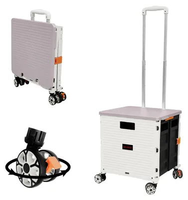 Klappbarer Einkaufswagen 50L 45kg 4 Drehrollen mit Deckel