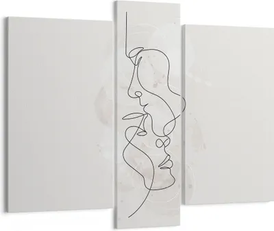 Produktbild von Bild auf Leinwand - Leinwandbild - 3 Teile - Einzeilig Mann Frau - 95x80cm - Wand Bild - Wanddeko - Wandbilder - Leinwanddruck - Bilder - Wanddekoration - Leinwand bilder - Wandbild - CB95x80-4629