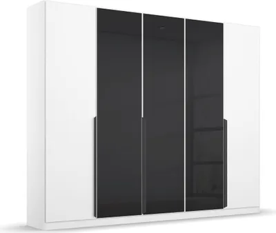 Produktbild von Drehtürenschrank Artemis | mit Glastüren | alpinweiß / basalt grau