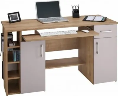 Produktbild von Computertisch / Schreibtisch / PC-Tisch eiche grau