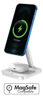 Produktbild von Force Power, 3-in-1 Induktionsladegerät Ständer Kompatibel MagSafe 15W Laden, Weiß