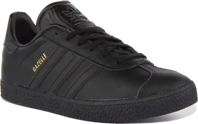 Produktbild von Adidas Gazelle J Jugend Schnürung Leder Retro Turnschuhe Schwarz – undefined / Schwarz