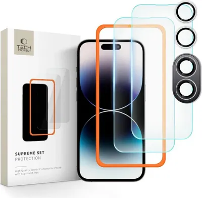 Obrázok produktu pre Sklo Hartowane Tech-Protect Supreme Set 3-Pack Iphone 16 Clear