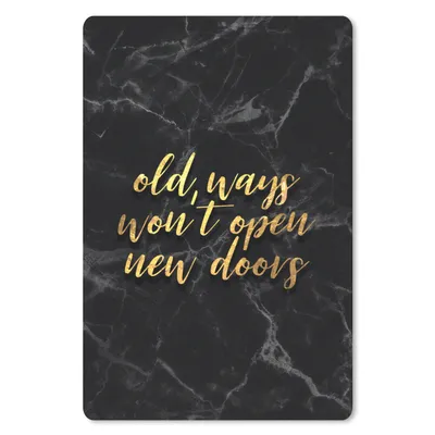 Produktbild von MuchoWow® Mauspad Mousepad Zitat - Tür - Gold - Schwarz 18x27 cm - Mousepads - Maus Mat - Pad - Mausunterlage