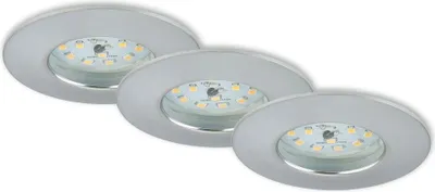 Immagine prodotto di Lampade da incasso a LED dimmerabili, set da 3 IP44 6,5 W alluminio plastica Ø 7,5 cm Briloner