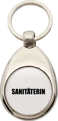 Produktbild von Huuraa Schlüsselanhänger Sanitäterin Schriftzug Metall Schlüsselring Einkaufswagenchip Geschenkidee