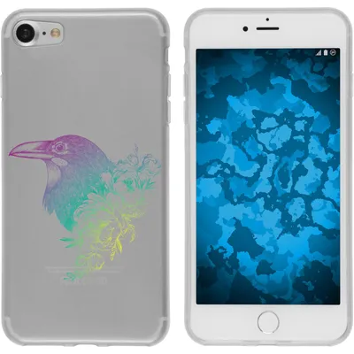 Produktbild von PhoneNatic Case kompatibel mit Apple iPhone 8 Silikon-Hülle Floral Rabe M4-4