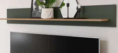 Produktbild von Wandboard "Norwich" in grün und Eiche Landhaus Wandregal 150 cm
