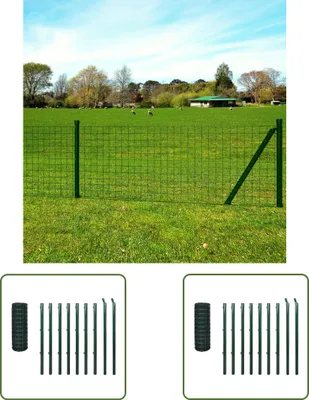 Produktbild von The Living Store Eurozaun Stahl 10x1,0 m Grün