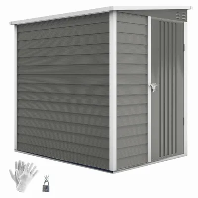 Produktbild von Outsunny Metall Gerätehaus 2,3m² 142x184x181cm Geräteschuppen mit Fundament