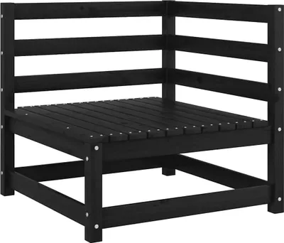 Produktbild von vidaXL Gartensofa 2-Sitzer mit Kissen Schwarz Kiefer Massivholz