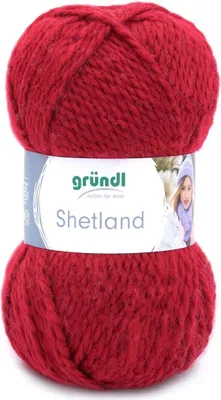 Produktbild von Gründl Shetland,Mützen u. Schalwolle 100g/170m,80% Polyacryl/20% Wolle mohnrot (13)